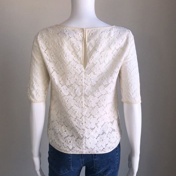 TIBI Lace Overlay Blouse Top - 4 - Picture 3 of 8